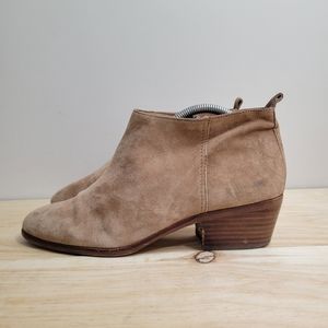 J. Crew suede short booties tan 10